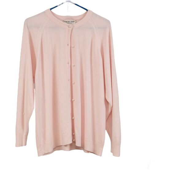 Hampshire Studio pink vintage buttons down cardigan size 1X - Picture 1 of 9